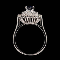 18K White Gold Estate Sapphire and Diamond Ring