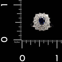 18K White Gold Estate Sapphire and Diamond Ring