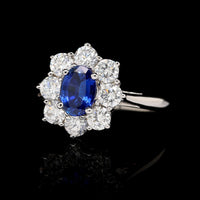 Platinum Estate Sapphire and Diamond Ring