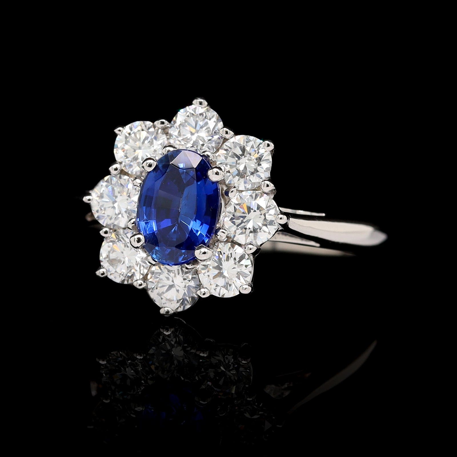 Platinum Estate Sapphire and Diamond Ring