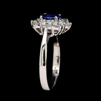 Platinum Estate Sapphire and Diamond Ring