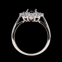 Platinum Estate Sapphire and Diamond Ring