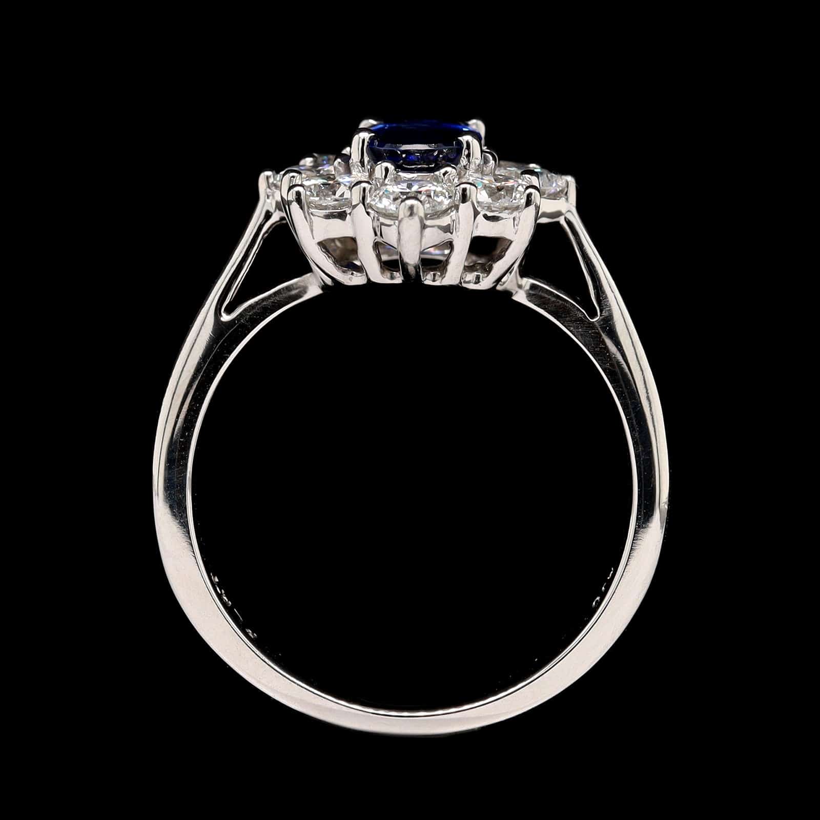 Platinum Estate Sapphire and Diamond Ring