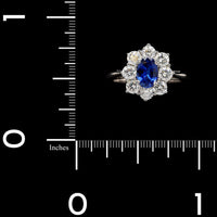 Platinum Estate Sapphire and Diamond Ring