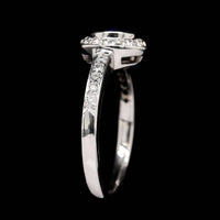18K White Gold Estate Sapphire and Diamond Ring