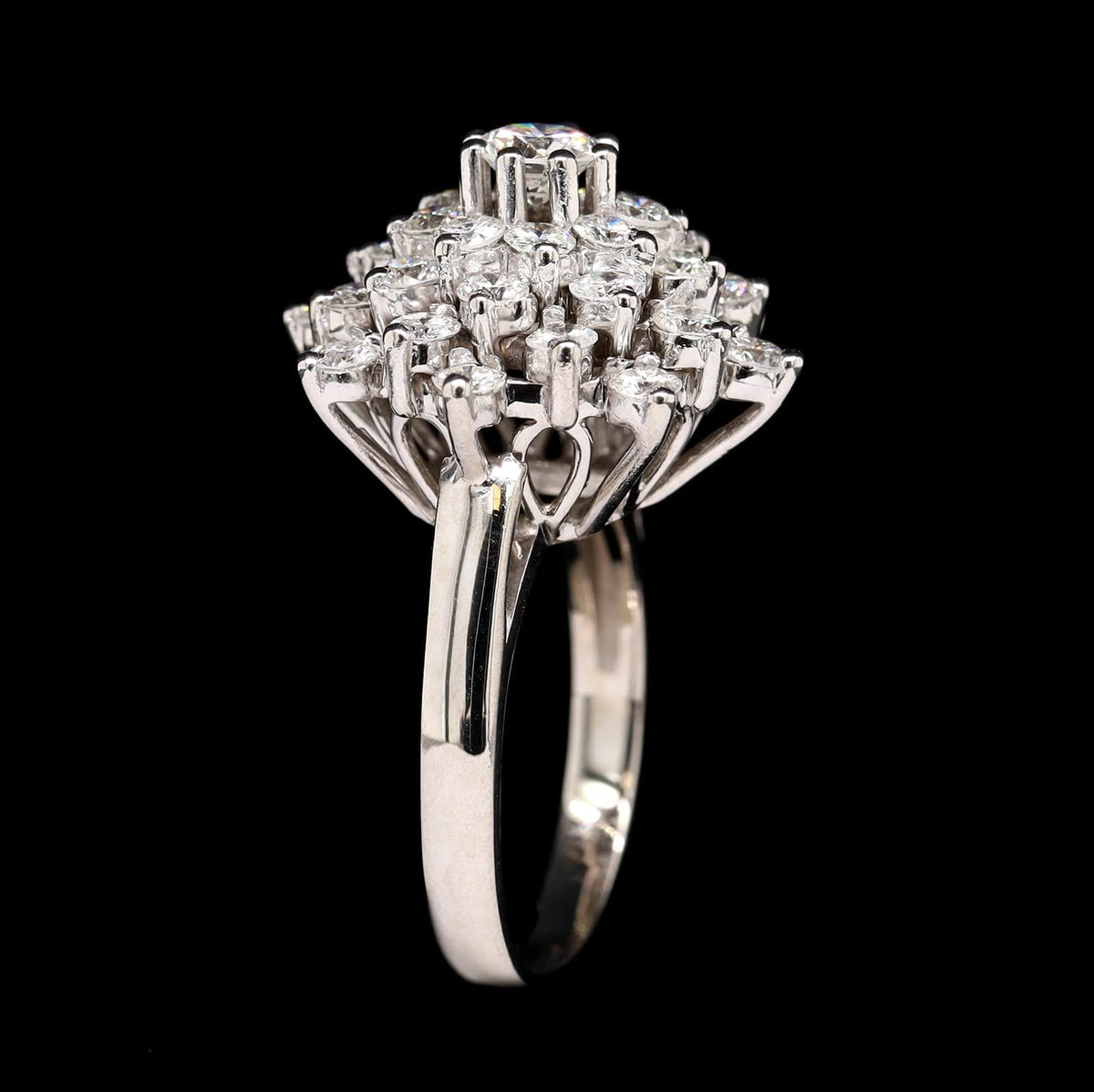 14K White Gold Estate Diamond Ring