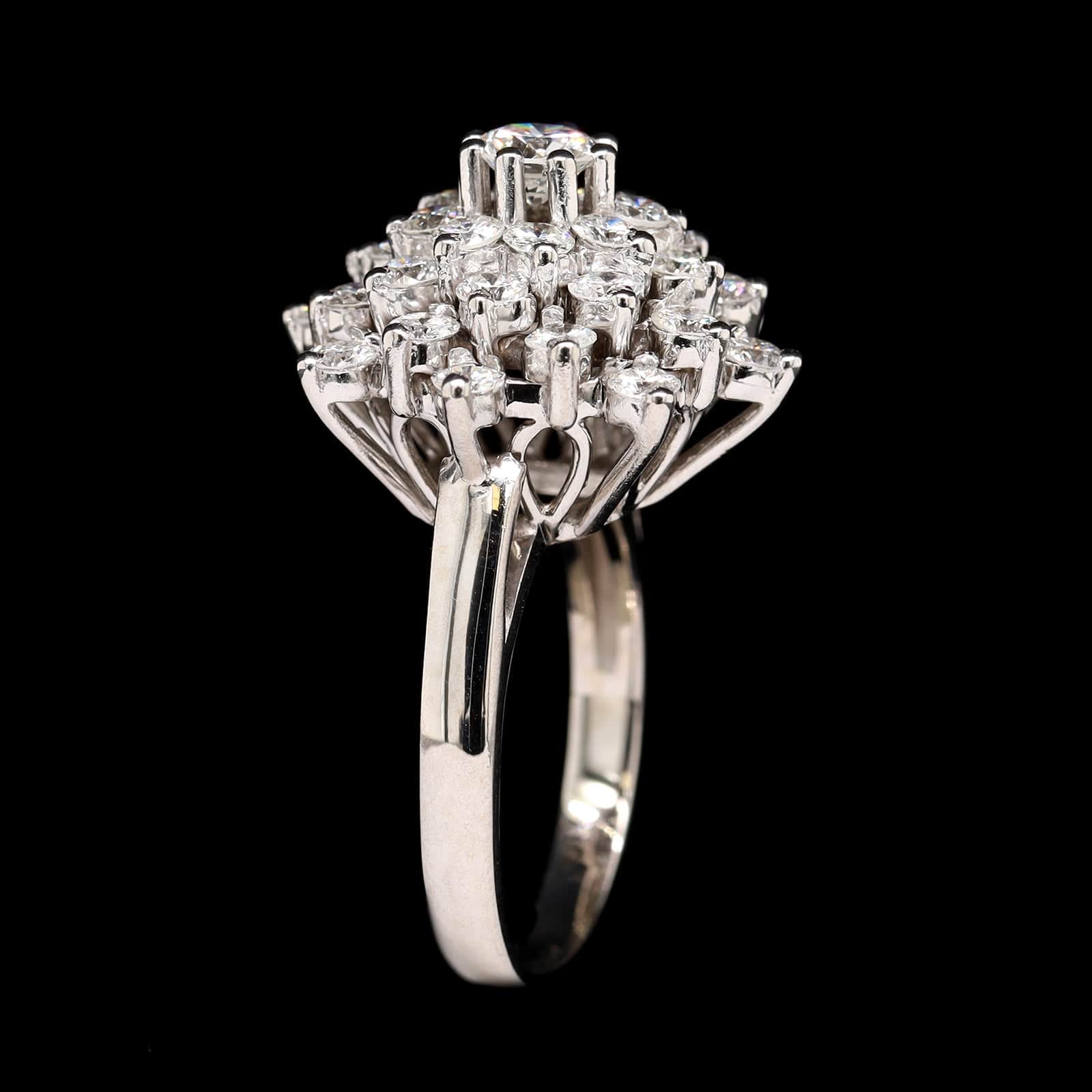 14K White Gold Estate Diamond Ring