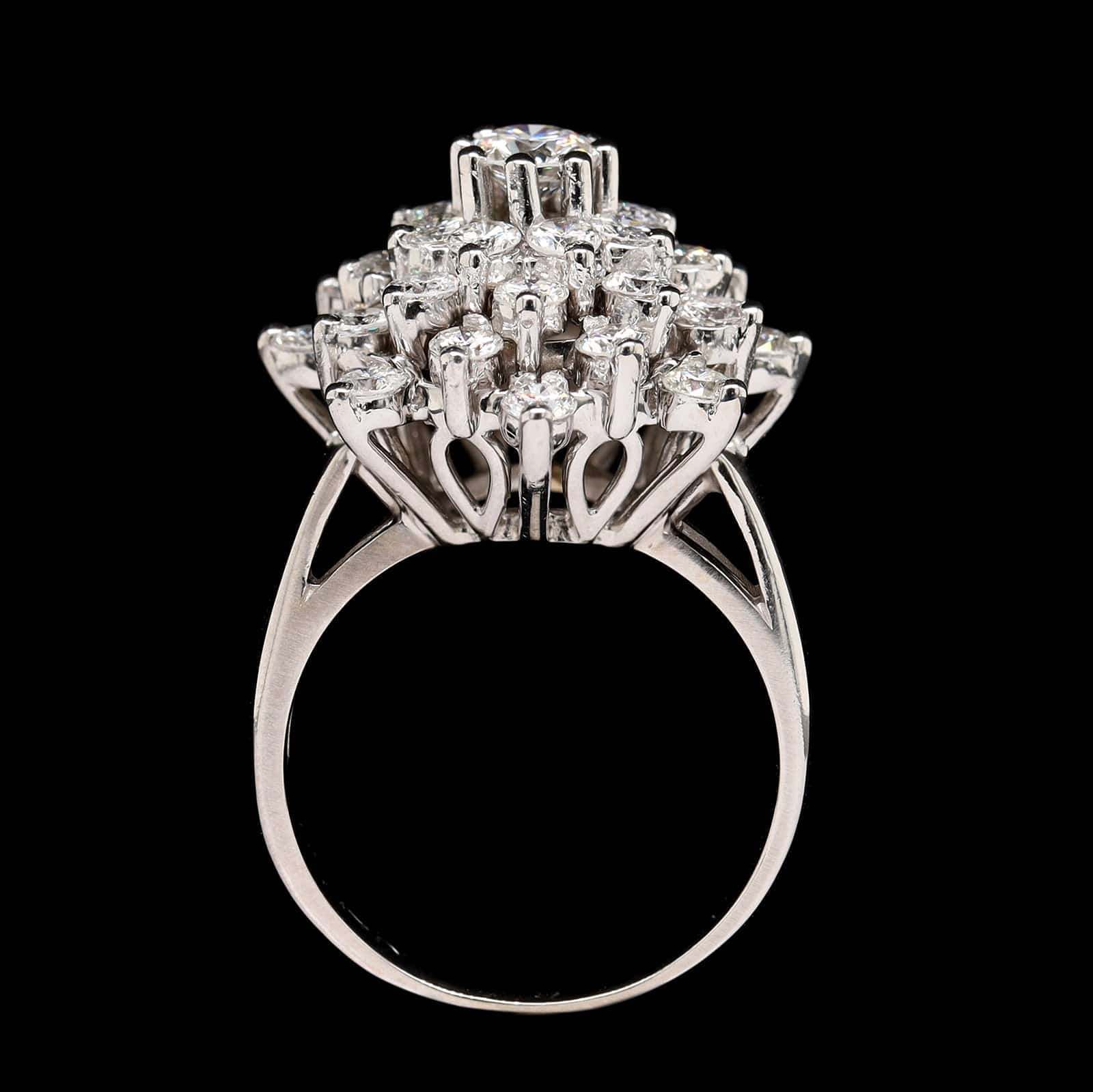 14K White Gold Estate Diamond Ring