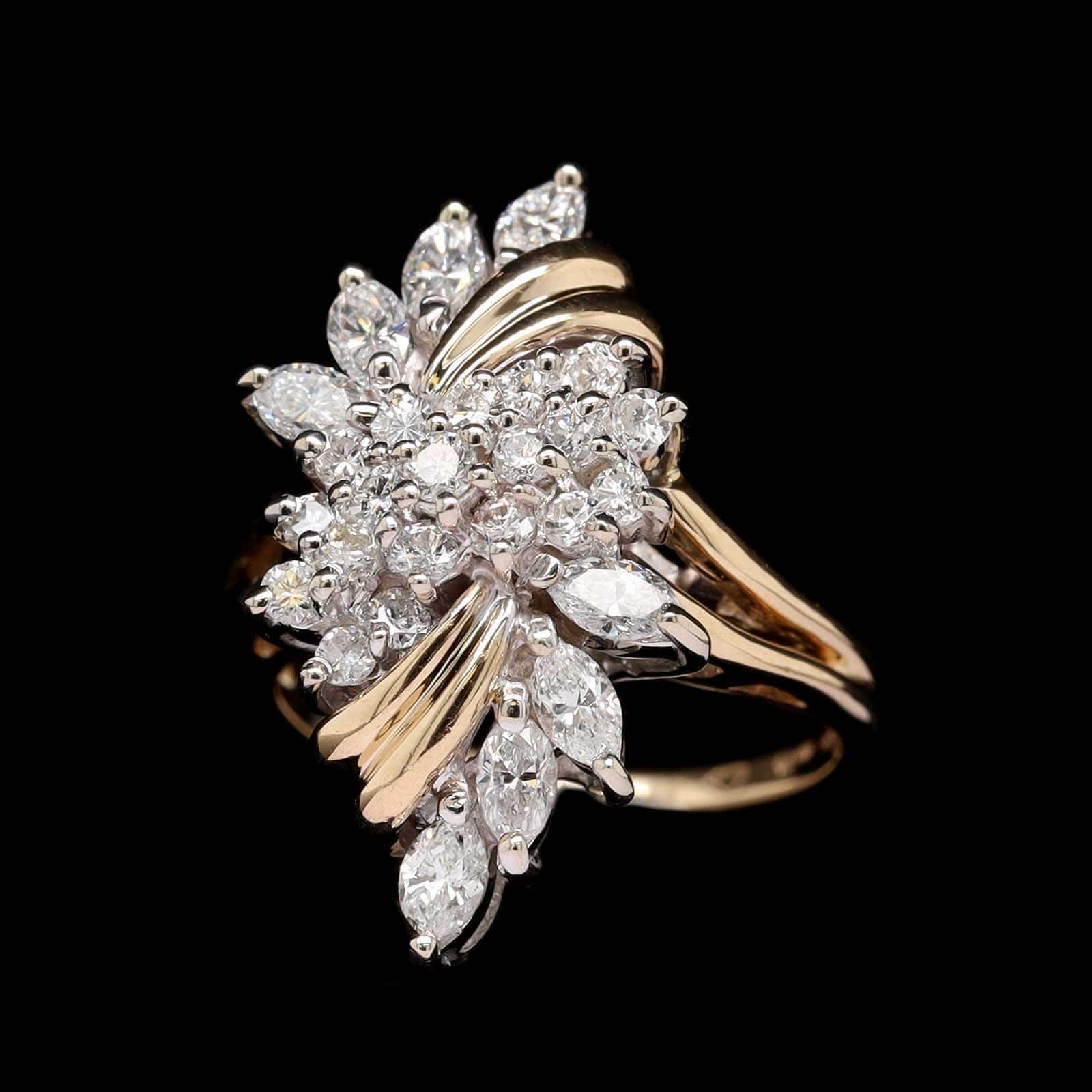 14K Two-tone Gold Estate Diamond Ring