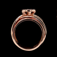 14K Rose Gold Estate Diamond Multi Row Ring