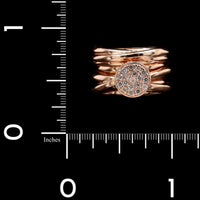 14K Rose Gold Estate Diamond Multi Row Ring