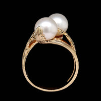 14K Yellow Gold Estate Cultured Pearl Ring