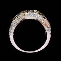 18K Tricolor Gold Estate Diamond Ring