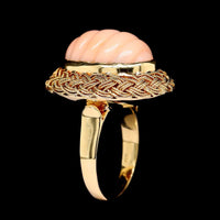 18K Yellow Gold Estate Coral Ring