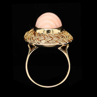 18K Yellow Gold Estate Coral Ring