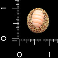 18K Yellow Gold Estate Coral Ring