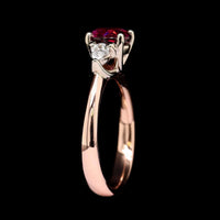 14K Two-tone Gold Estate Garnet and Diamond Ring