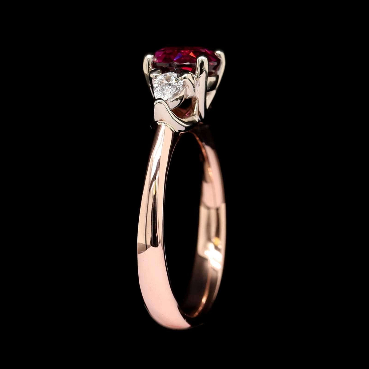 14K Two-tone Gold Estate Garnet and Diamond Ring