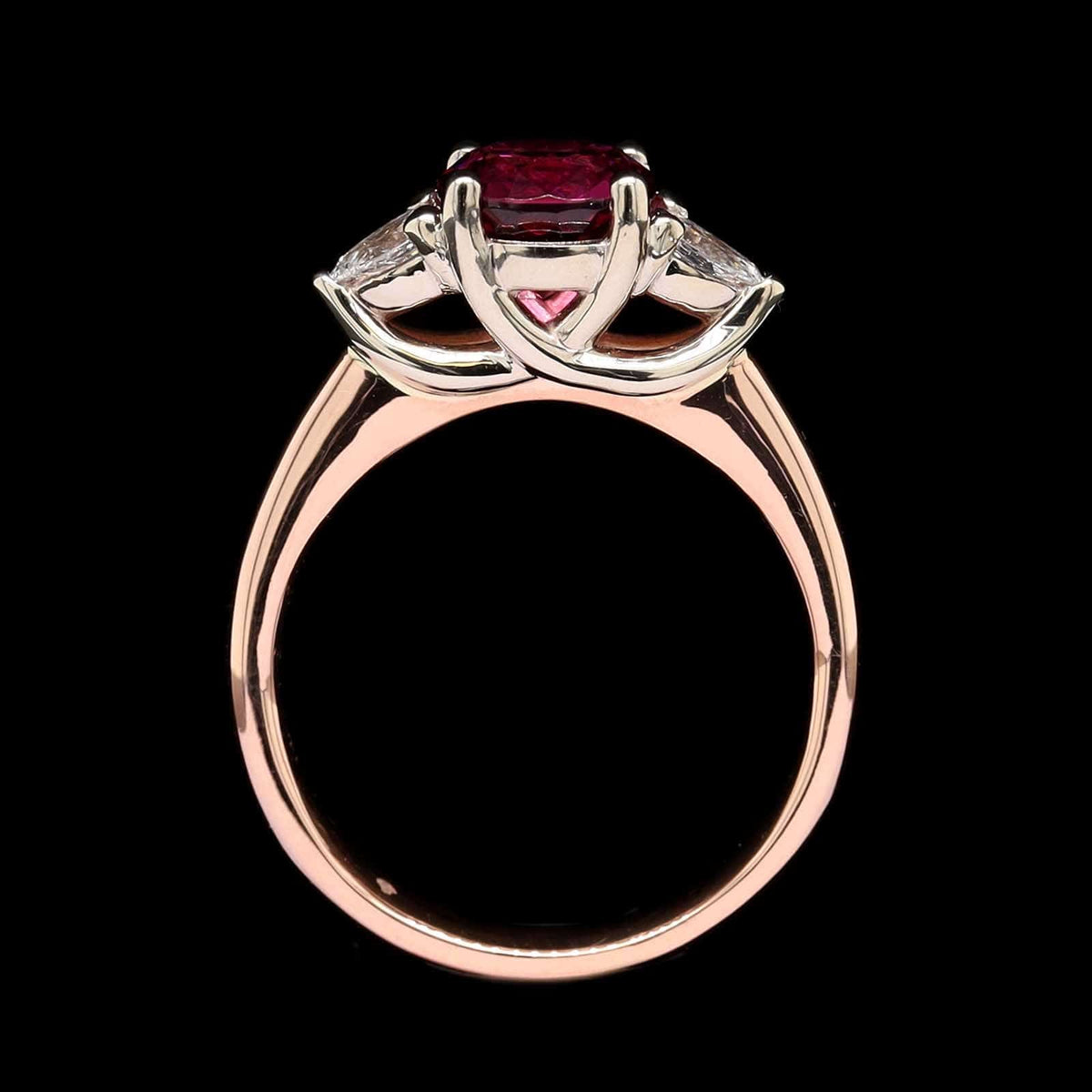 14K Two-tone Gold Estate Garnet and Diamond Ring