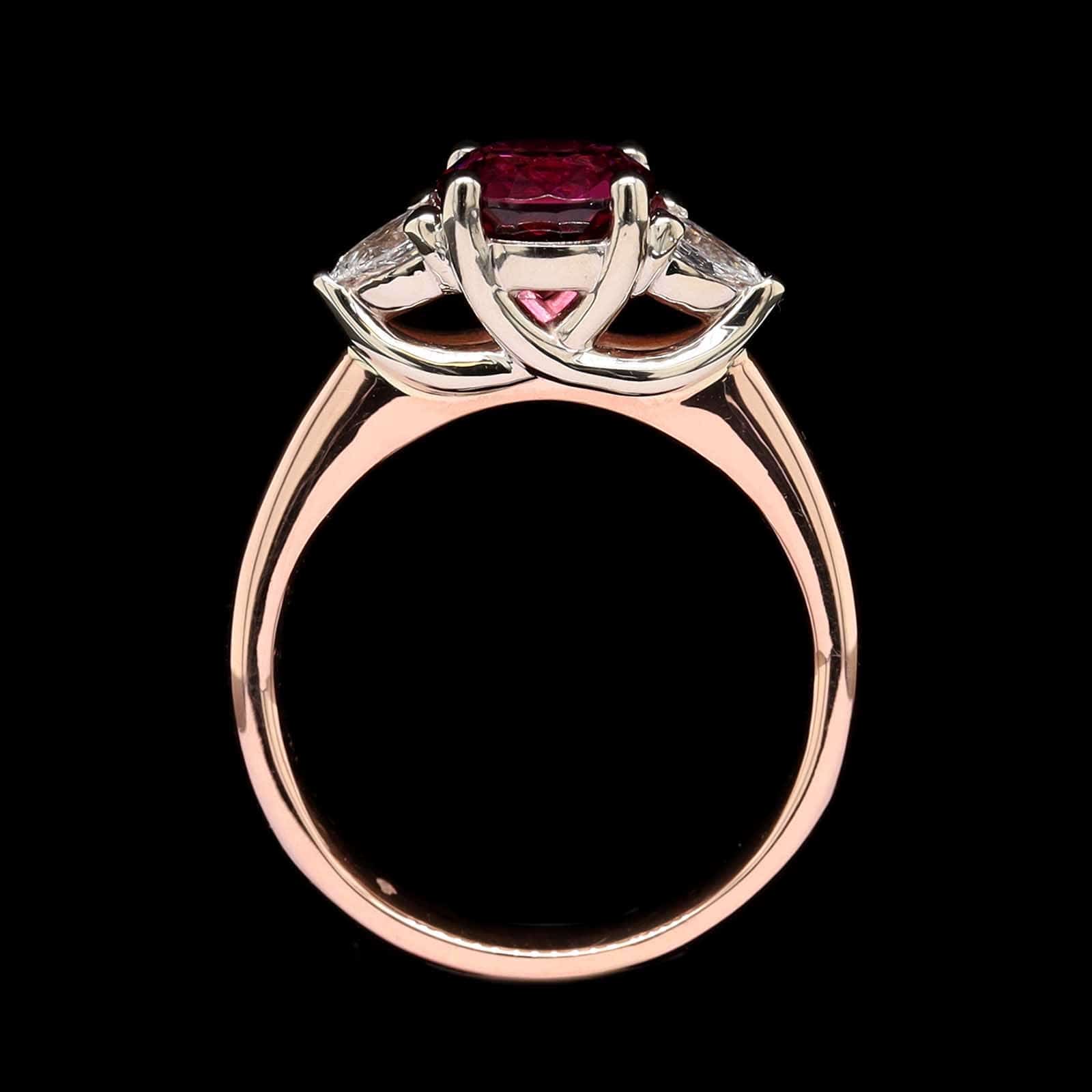 14K Two-tone Gold Estate Garnet and Diamond Ring