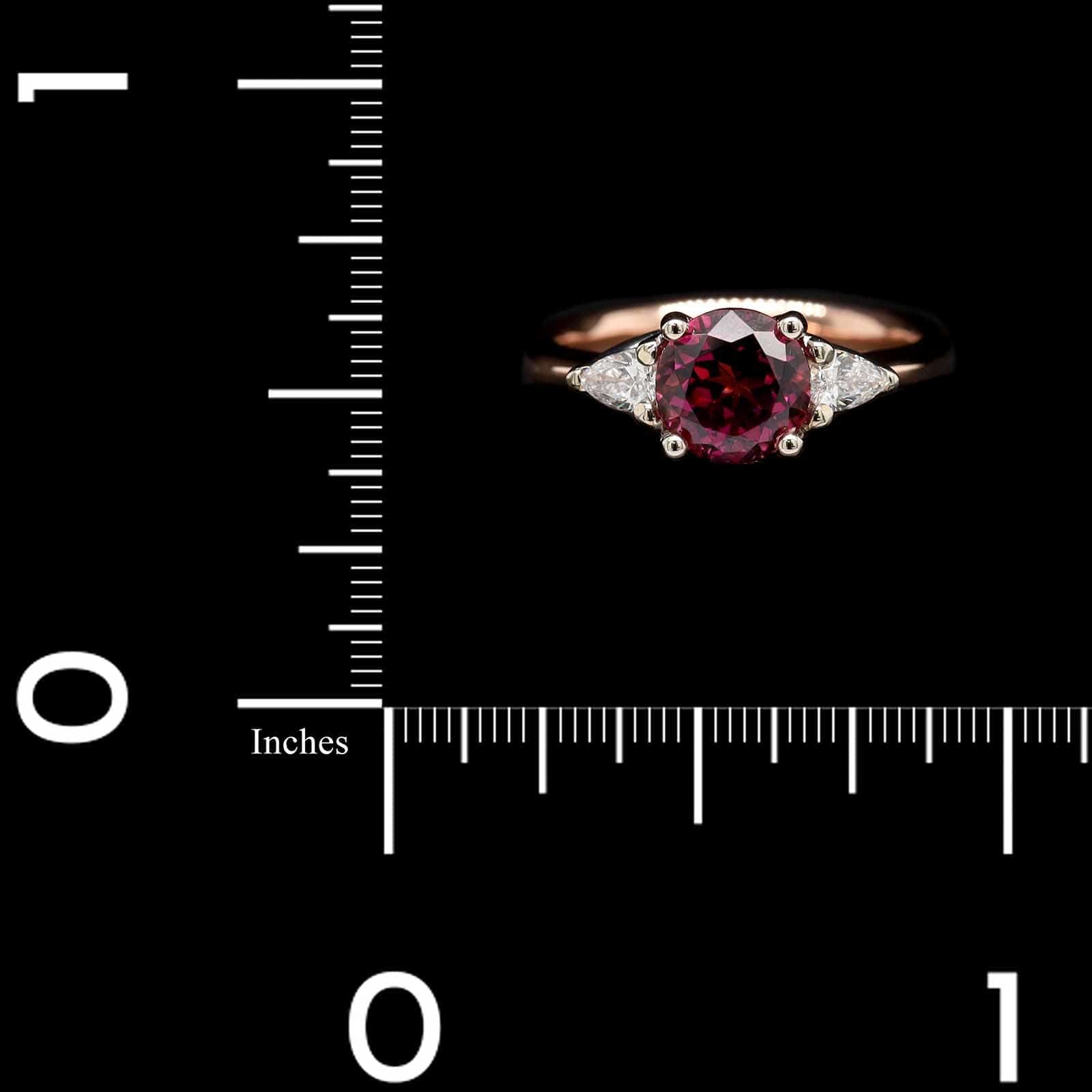 14K Two-tone Gold Estate Garnet and Diamond Ring