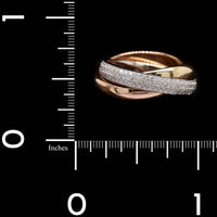 18K Tri-color Gold Estate Diamond Rolling Ring