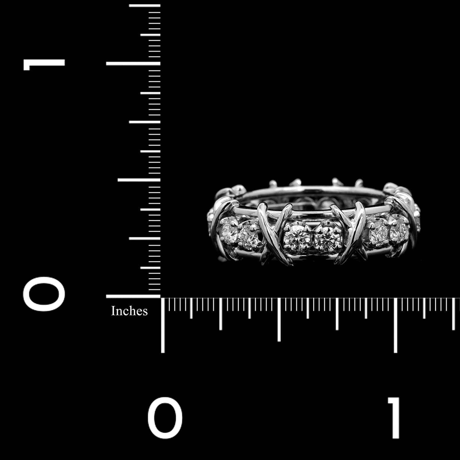 Tiffany & Co. Schlumberger Platinum Estate Sixteen Stone Diamond Ring ...