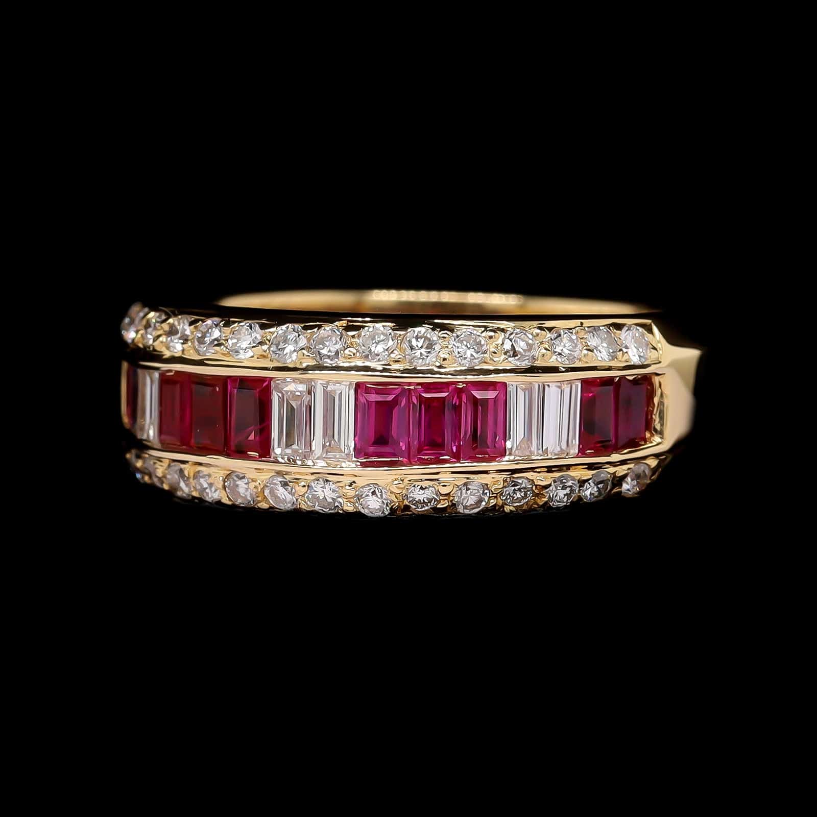 18K Yellow Gold Estate Ruby and Diamond Ring – Long's Jewelers