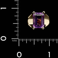 14K Yellow Gold Estate Amethyst Ring