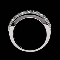 14K White Gold Estate Diamond Three Row Ring