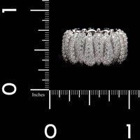 Demeglio 18K White Gold Estate Artiglio Diamond Tapered Link Stretch Ring