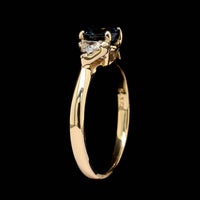 18K Yellow Gold Estate Sapphire and Diamond Ring