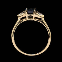 18K Yellow Gold Estate Sapphire and Diamond Ring