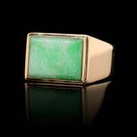 14K Yellow Gold Estate Jadeite Ring