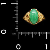 22K Yellow Gold Estate Jadeite Ring