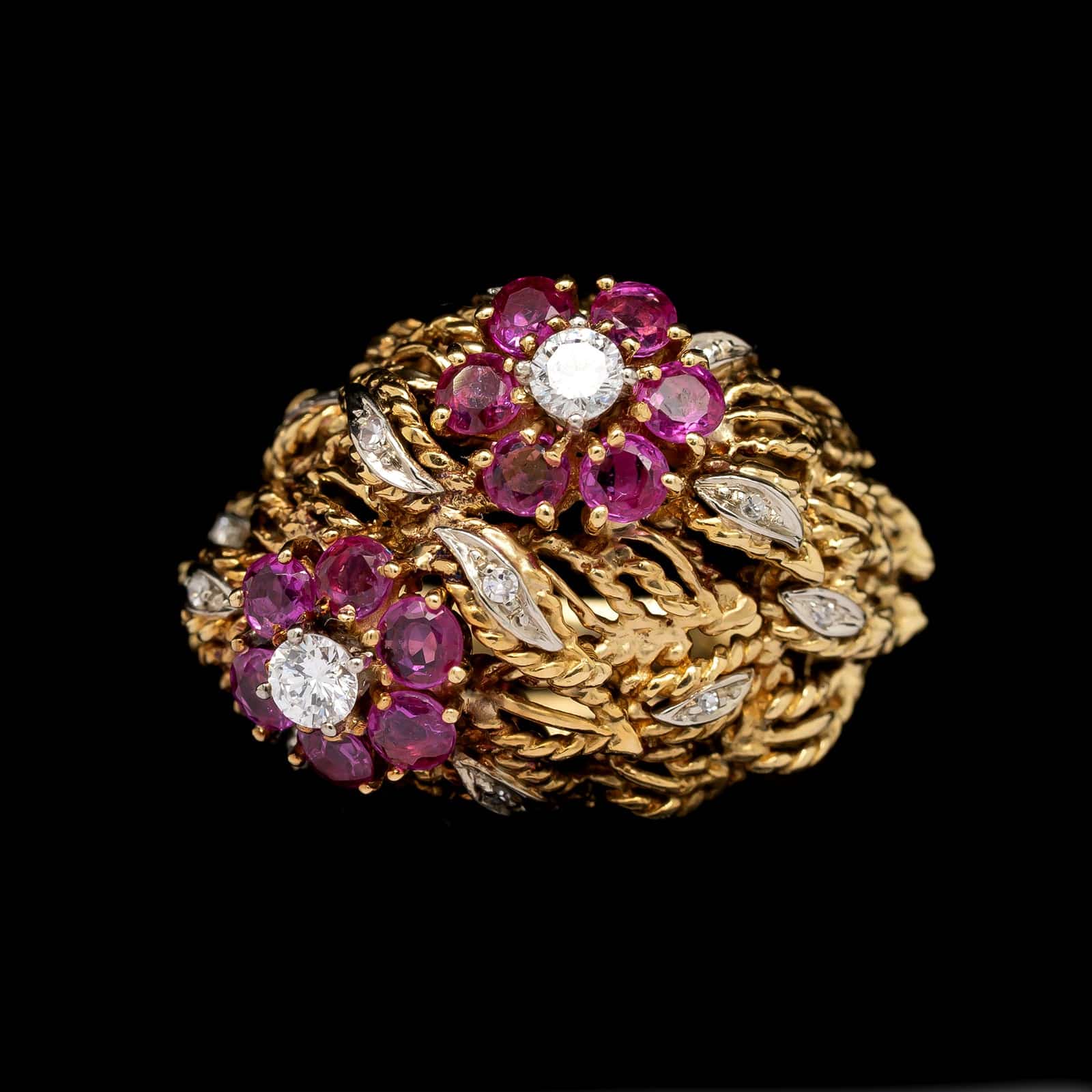 18K Yellow Gold Estate Ruby and Diamond Ring – Long's Jewelers