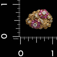 18K Yellow Gold Estate Ruby and Diamond Ring