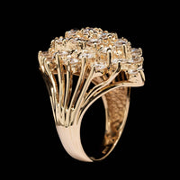 14K Yellow Gold Estate Diamond Cluster Ring