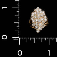 14K Yellow Gold Estate Diamond Cluster Ring