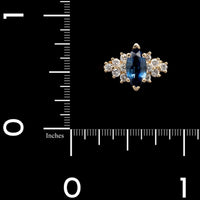 14K Yellow Gold Estate Sapphire and Diamond Ring