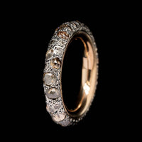 Pomellato 18K Rose Gold Estate Burnished Silver Diamond Tango Band