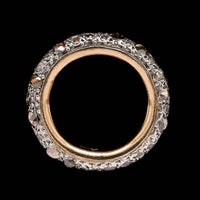 Pomellato 18K Rose Gold Estate Burnished Silver Diamond Tango Band