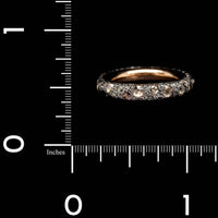 Pomellato 18K Rose Gold Estate Burnished Silver Diamond Tango Band