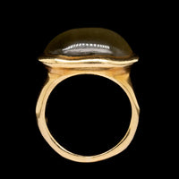 H.Stern 18K Yellow Gold Estate Cat's Eye Quartz and Diamond Ring