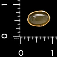 H.Stern 18K Yellow Gold Estate Cat's Eye Quartz and Diamond Ring
