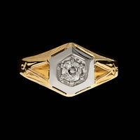 Vintage 14K Two-tone Gold Estate Diamond Ring
