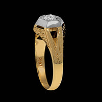 Vintage 14K Two-tone Gold Estate Diamond Ring