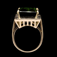18K Yellow Gold Estate Tourmaline Diamond Ring