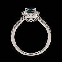 18K White Gold Estate Alexandrite and Diamond Ring
