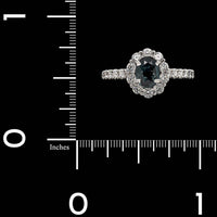 18K White Gold Estate Alexandrite and Diamond Ring